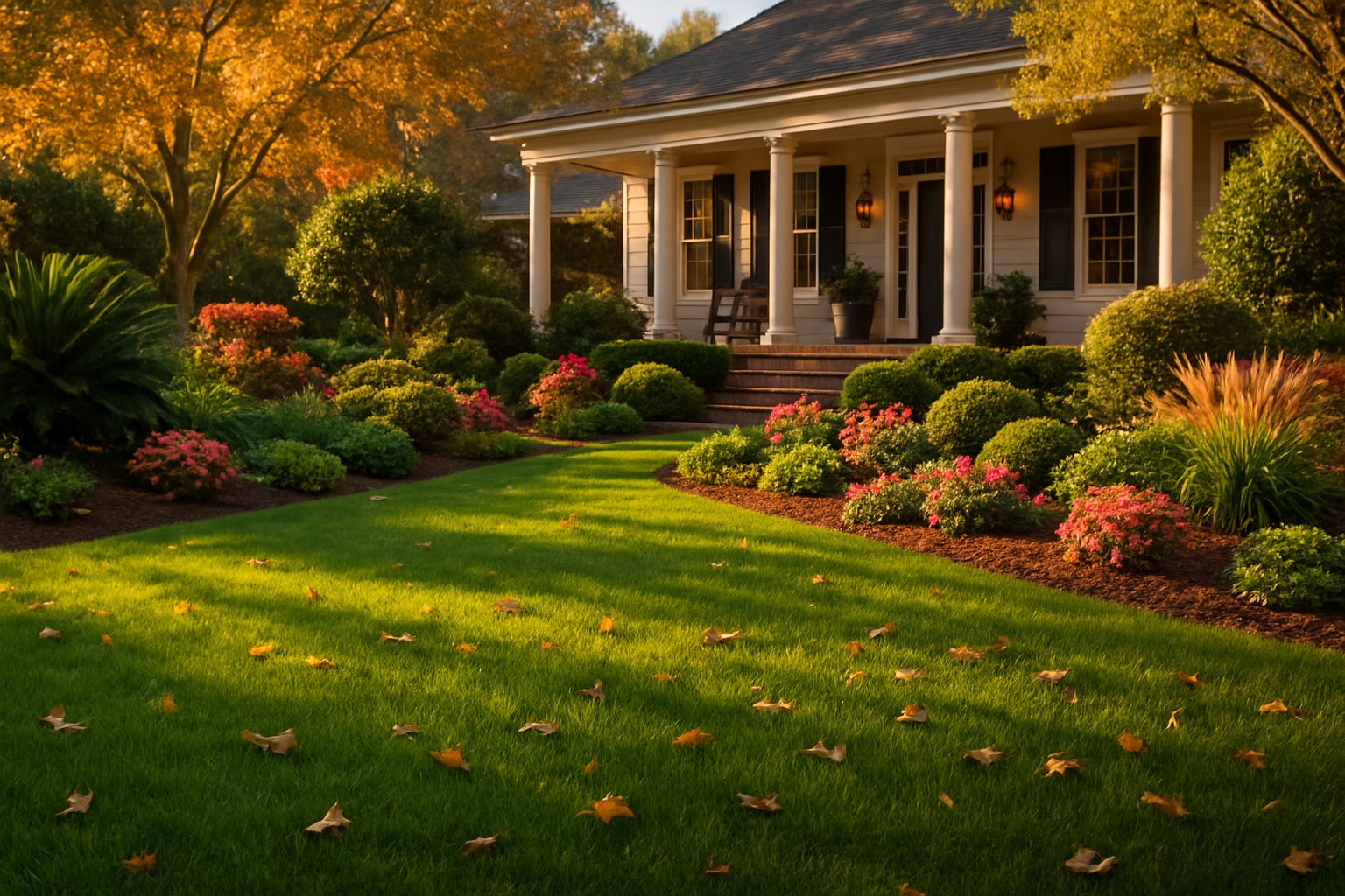 Beautiful South Carolina yard in early fall