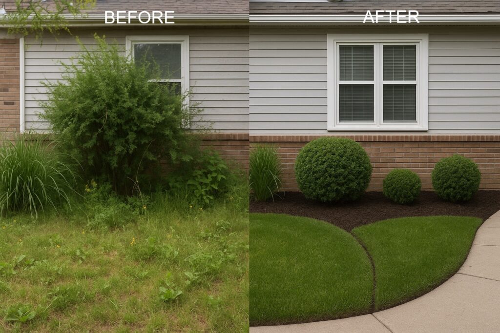 Yard Transformation Split image