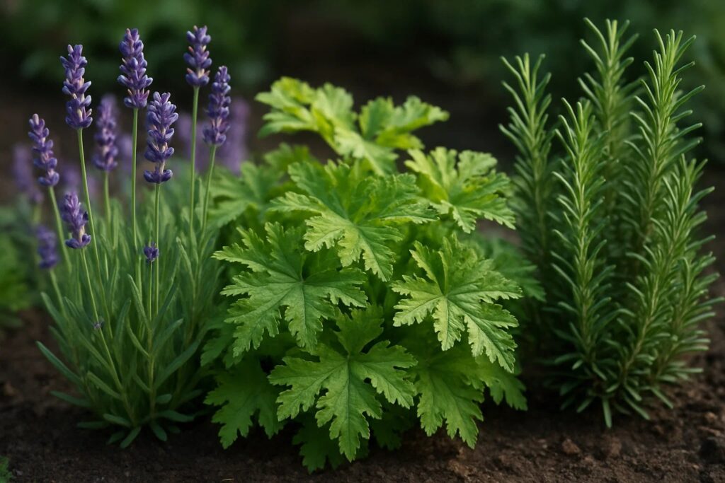 lavender, citronella, and rosemary plants