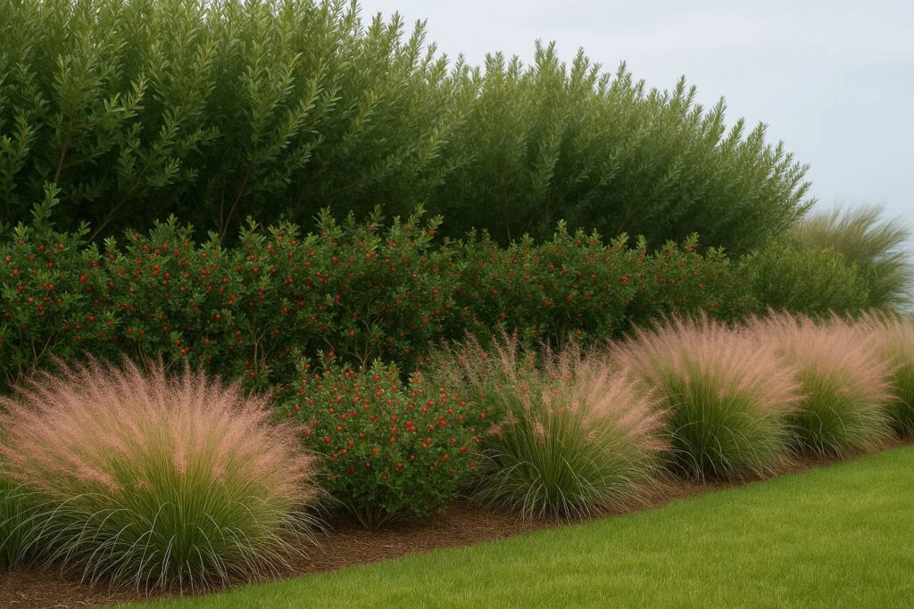 Layered windbreak planting