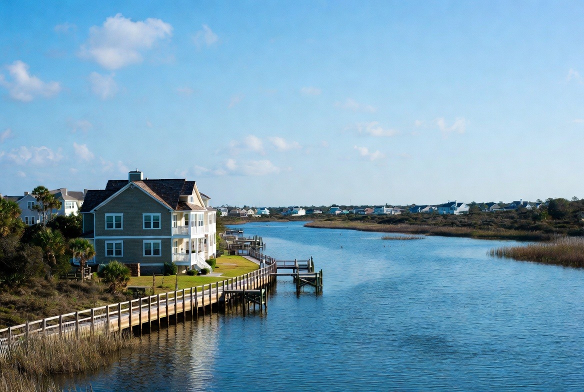 coastal yard shaped by ocean breeze
